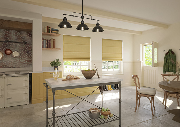 Atina (Blackout), Yellow Joy - Motorised Roman Blind - Image 6